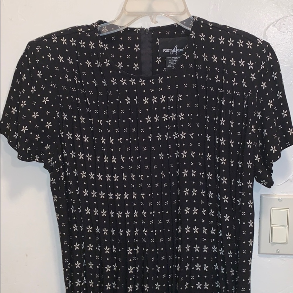 Full length dress with a playful pattern